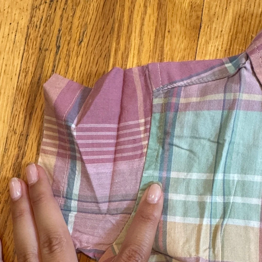 NWT Ralph Lauren Kids Pastel Plaid Button-Down Shirt Size 12M